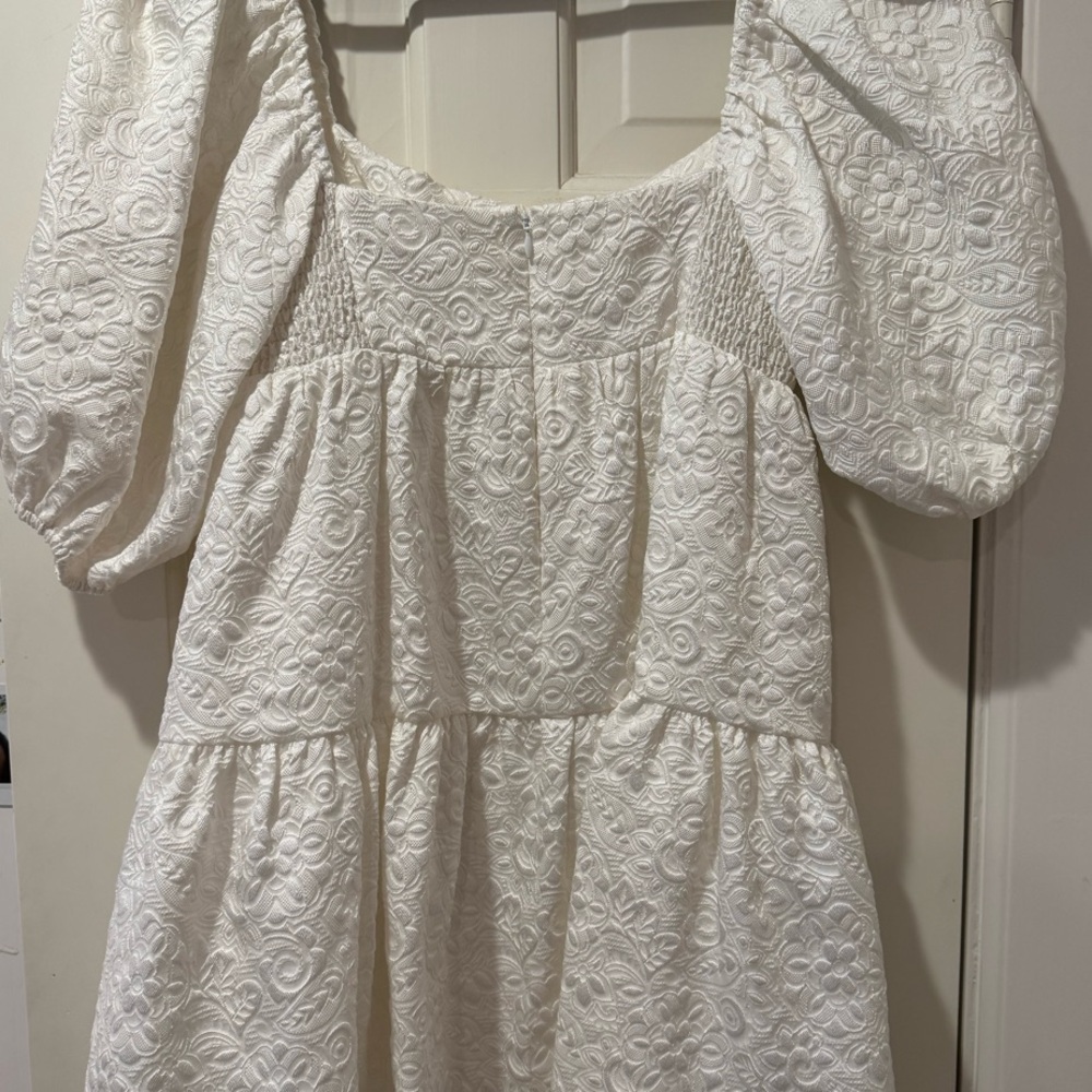 Amanda Uprichard White Mini Tiered Babydoll Dress - Picture 3 of 4